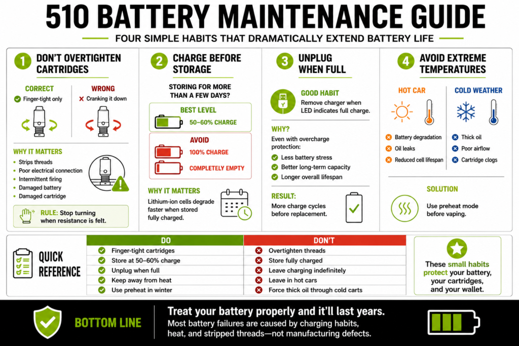 Maintaining Your 510 Battery